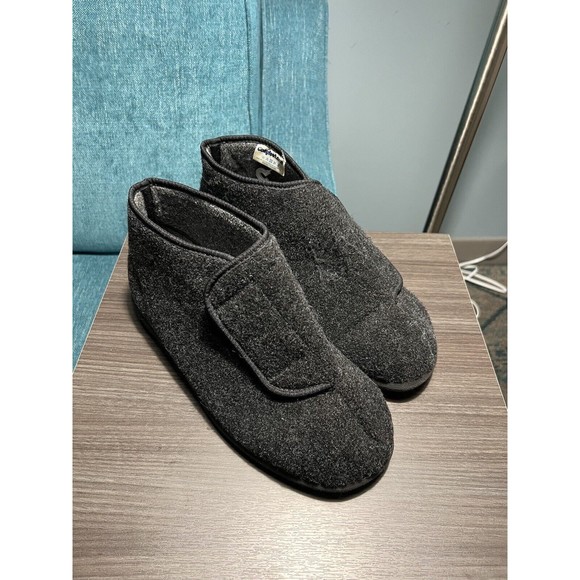 Cosyfeet Robbie Mens Slippers Gray Black Size 11 - Picture 2 of 14